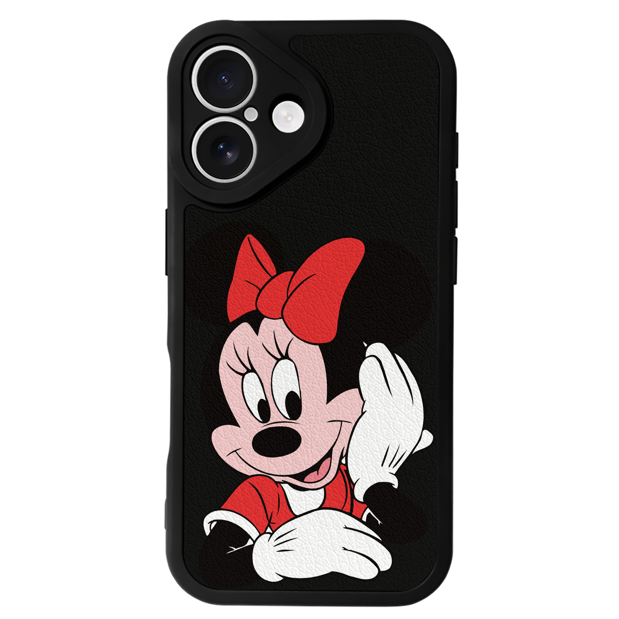 （画像用） ミッキーマウス Mickey Mouse 【iPhone 16シリーズ対応】シリコンスマホケース（レザー調） 材質：シリコン